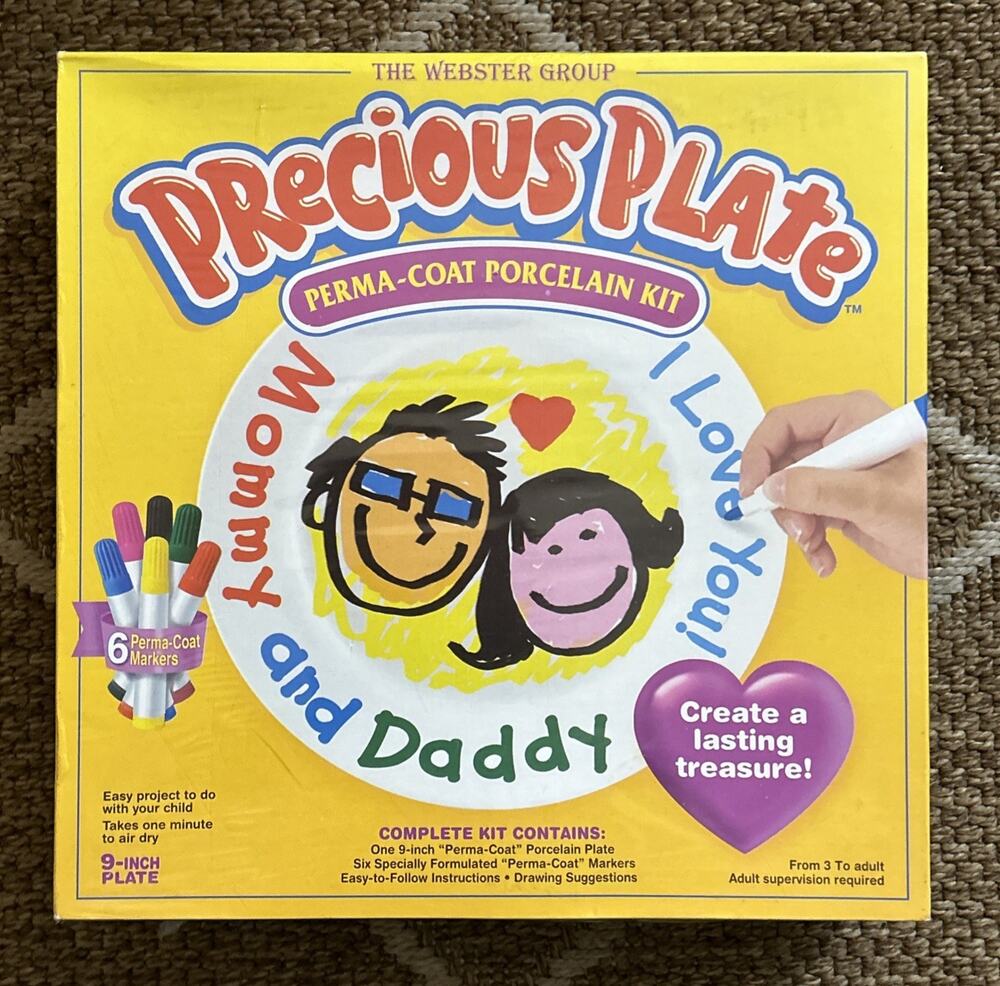 Precious Plate Perma Coat Porcelain Craft Kit, The Webster Group, Ages 3+ New !